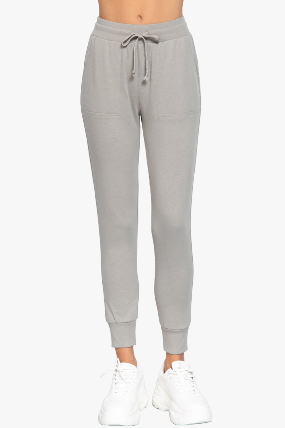 Waist Band Long Sweatpants With Pockets