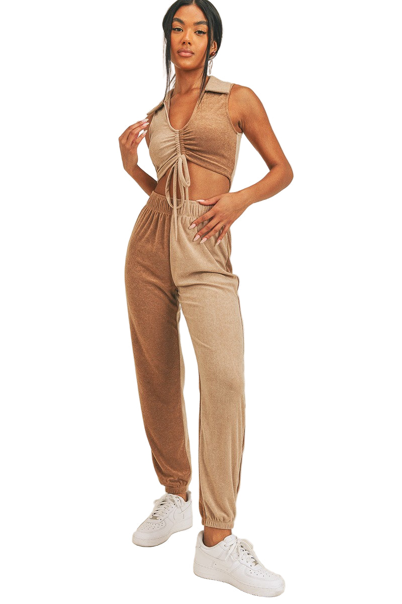Two-tone Color Two-piece Set