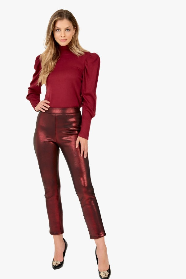 Animal Skin Vinyl Ankle Pants