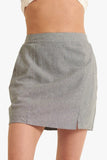 Banded Front Waist Pinstripe Mini Skirt
