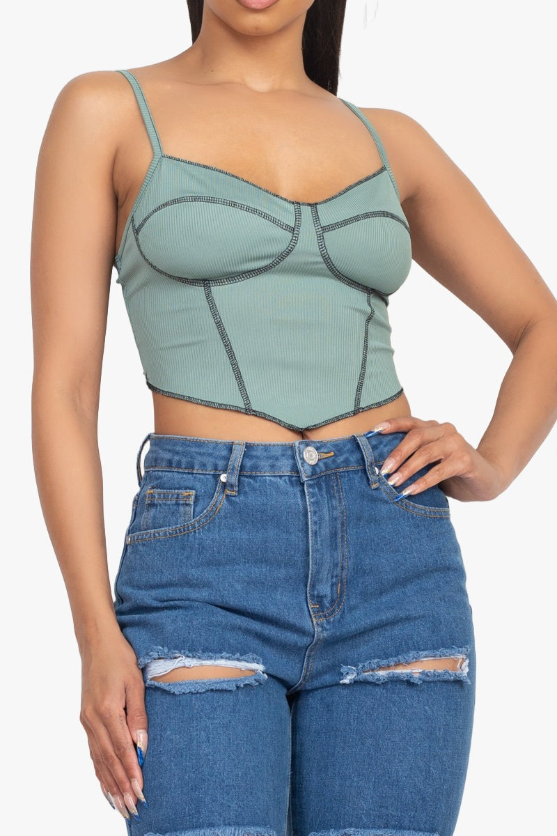 Bustier Sleeveless Ribbed Top