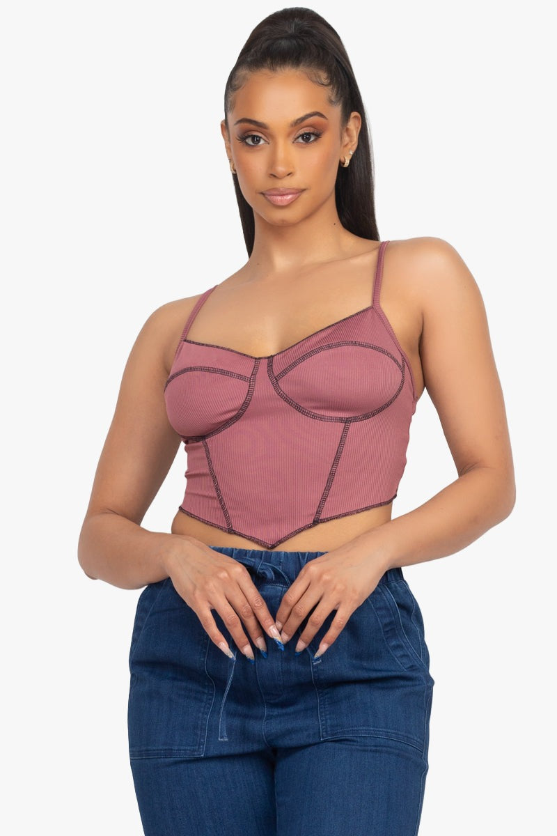 Bustier Sleeveless Ribbed Top