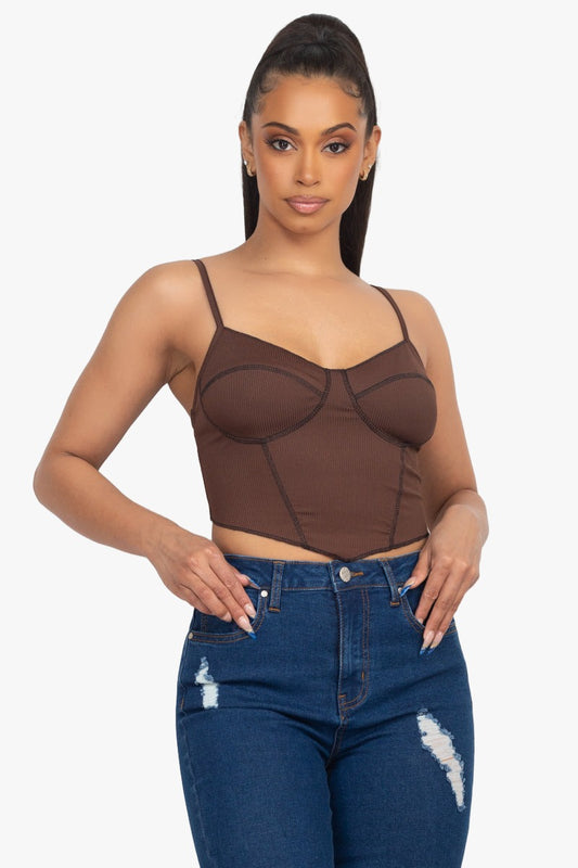 Bustier Sleeveless Ribbed Top