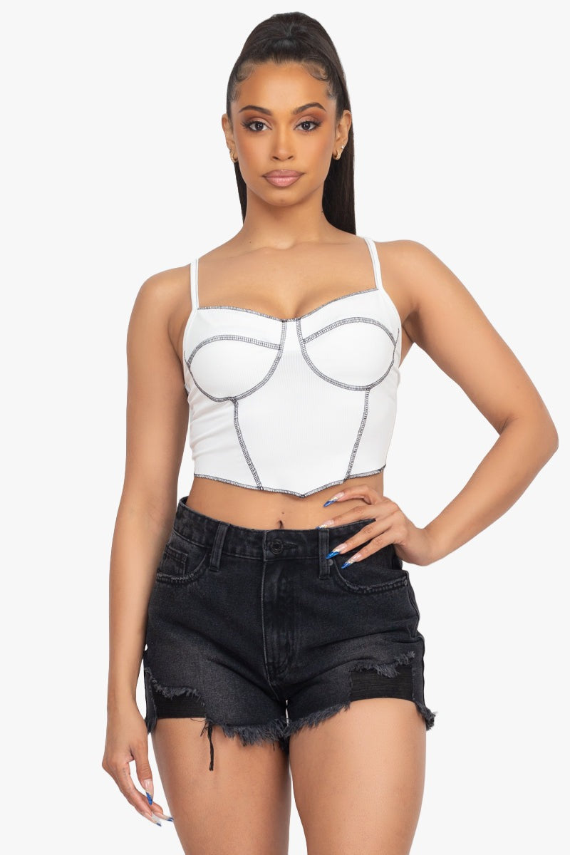 Bustier Sleeveless Ribbed Top