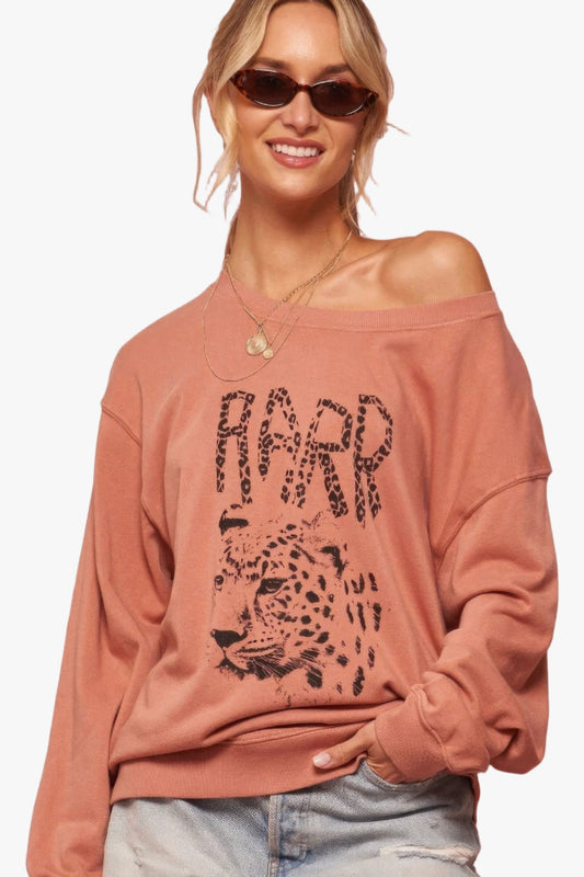 A Garment Dyed French Terry Graphic Sweatshirt