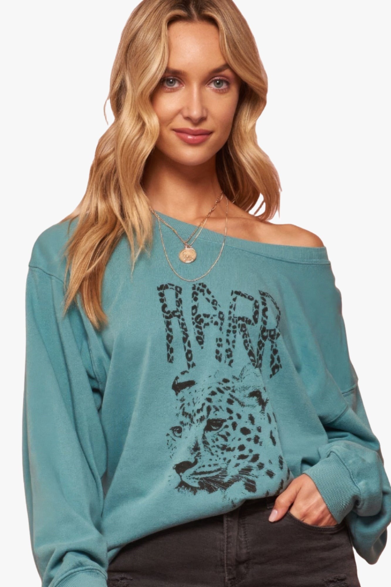 A Garment Dyed French Terry Graphic Sweatshirt