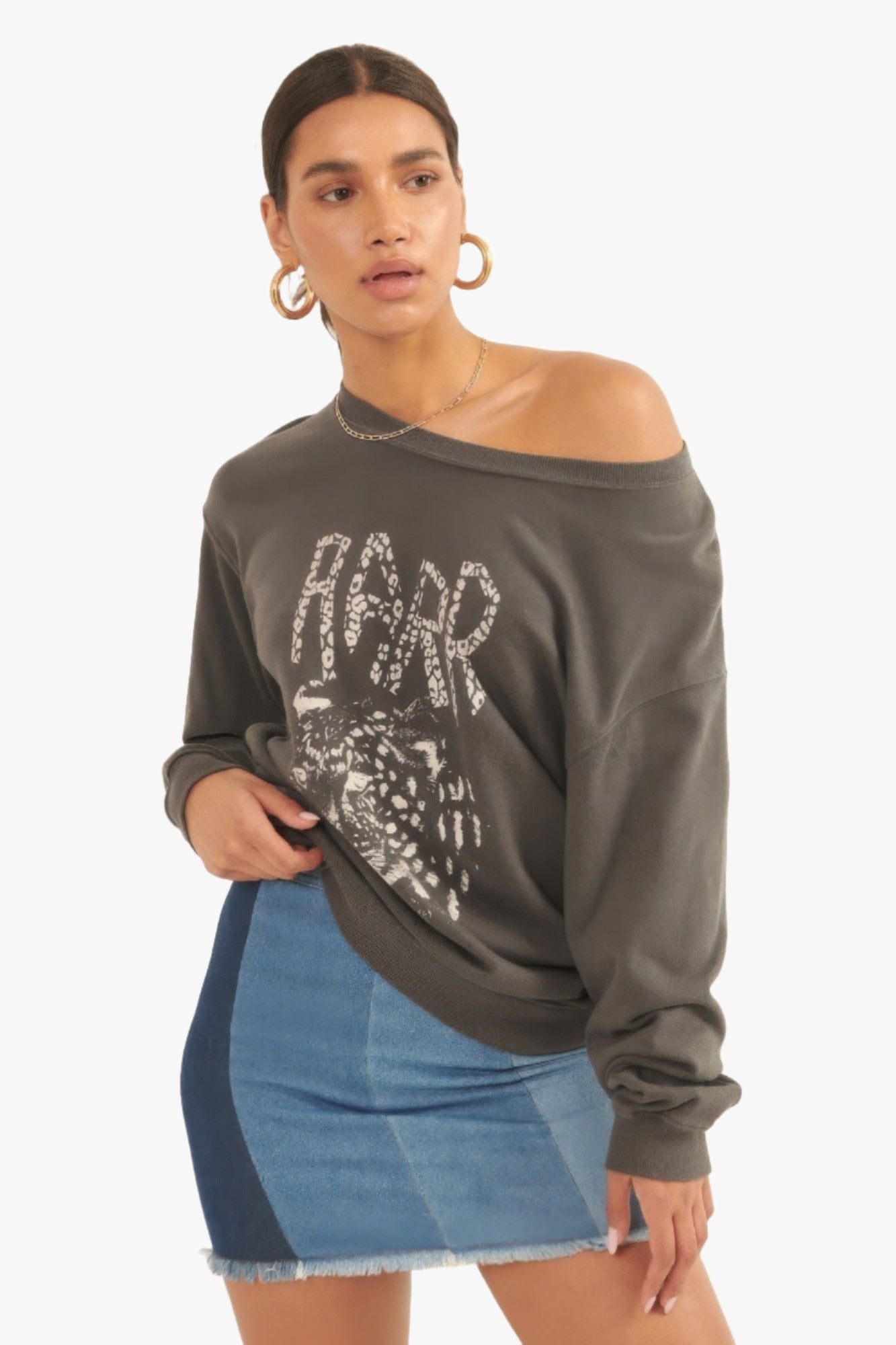 A Garment Dyed French Terry Graphic Sweatshirt