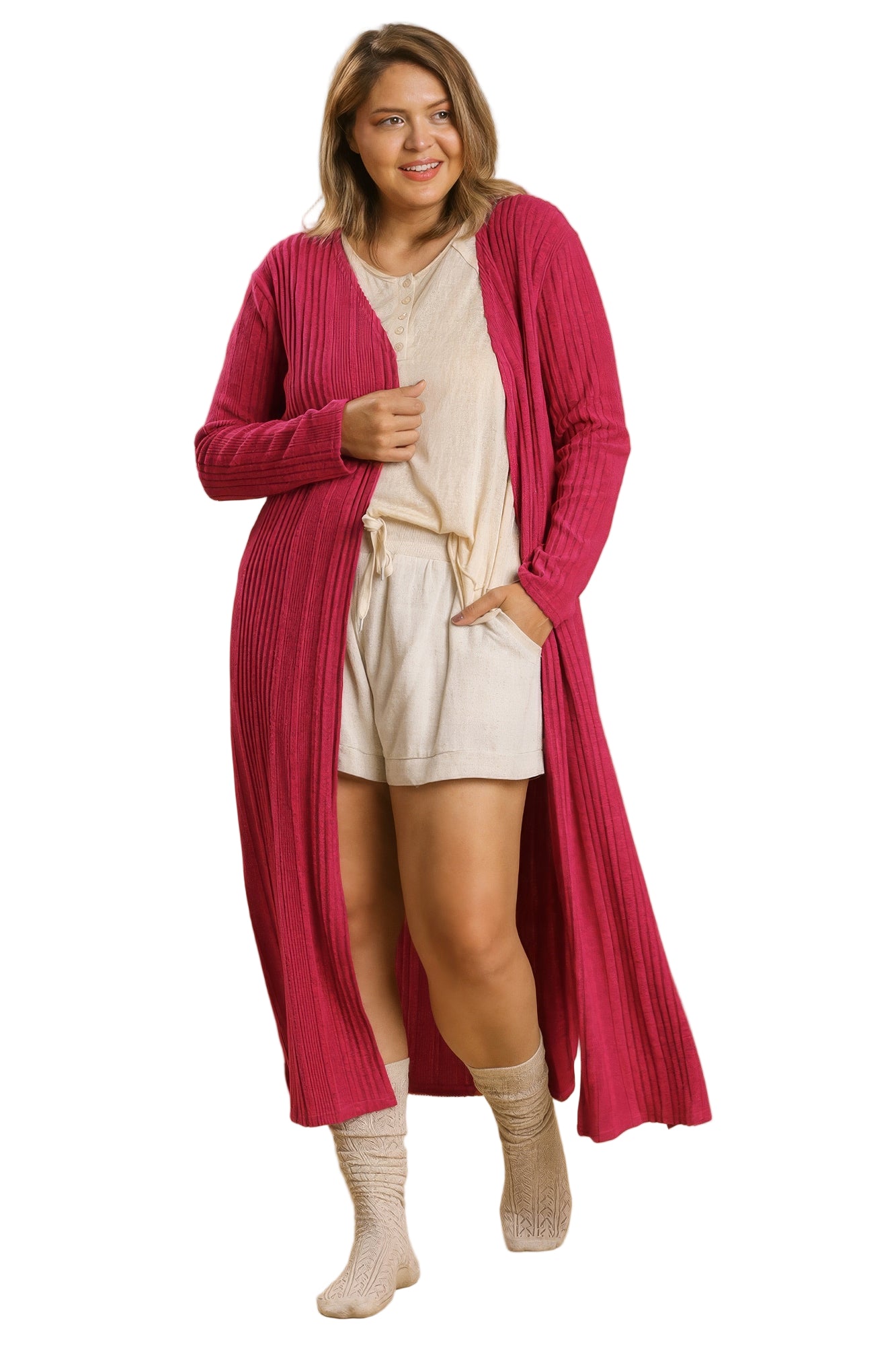 Open Front Long Body Cardigan