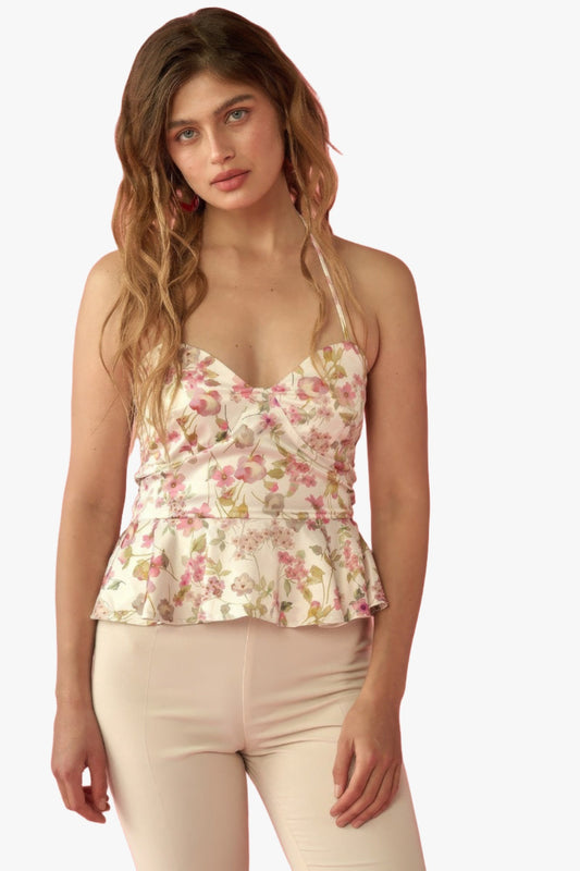 A Floral Print, Woven Cami Top