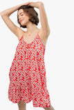 Floral Printed Wool Peach Cami Dress