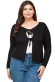 Solid Ribbed Pointelle Cardigan