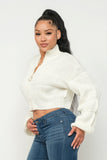Sweater Top W/ Front Zipper