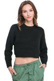 Wool Blend Cropped Sweater Top