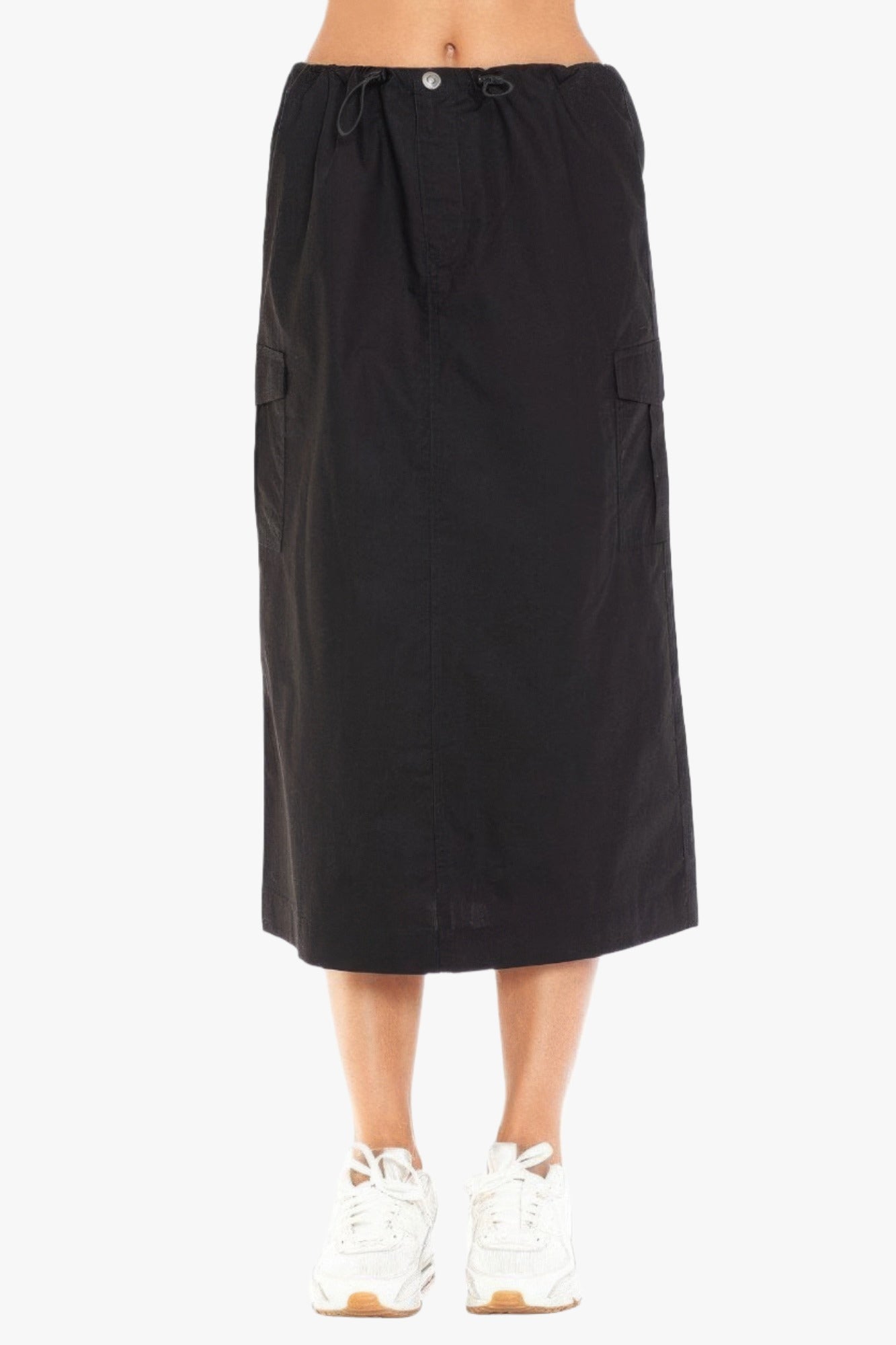 Cargo Skirt With Drawstring Midi Skirt