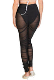Ruched Poly Mesh Leggings
