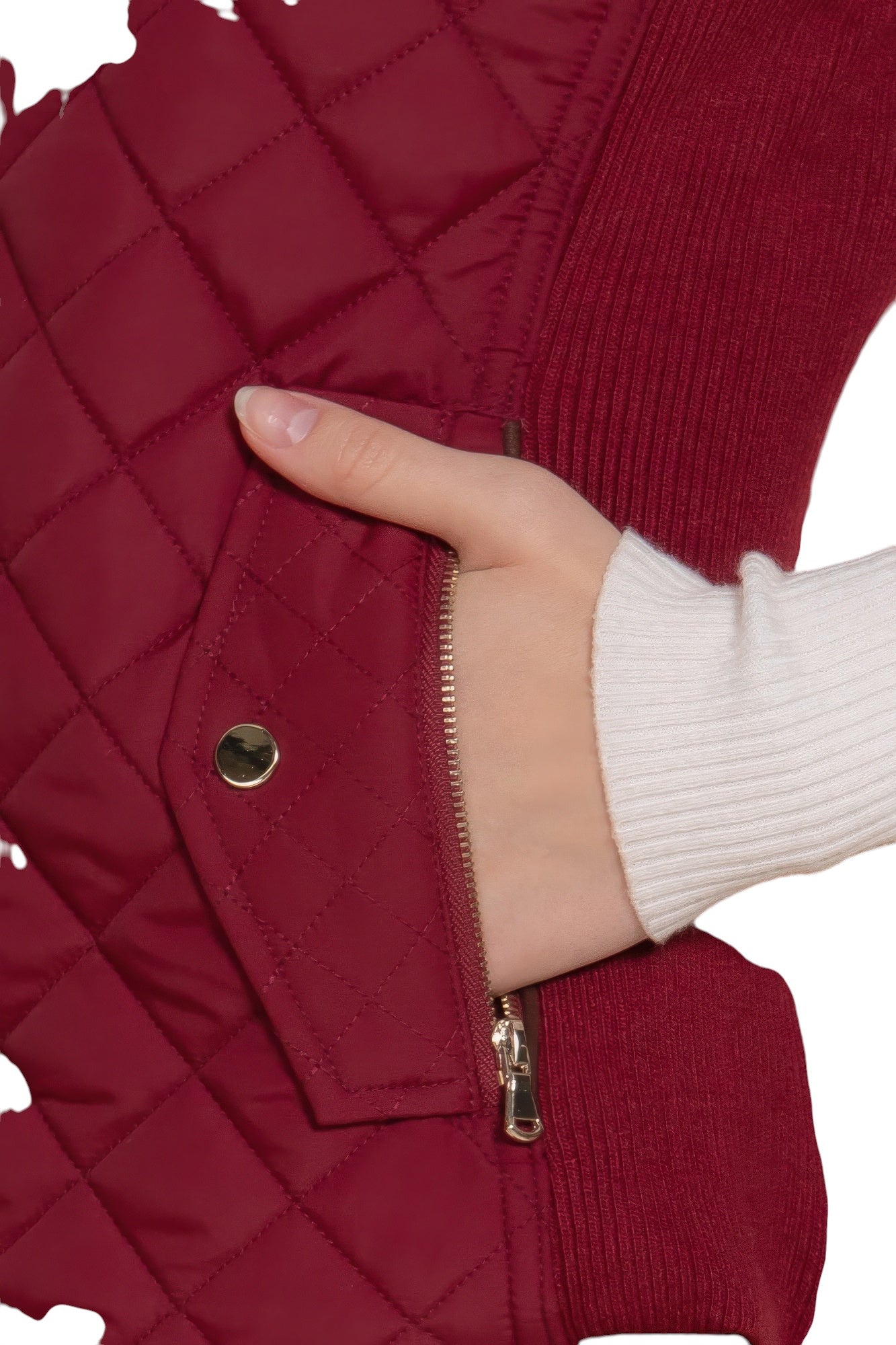 Suede Piping Quilted Padding Vest