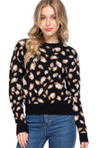 Long Slv Animal Jacquard Sweater