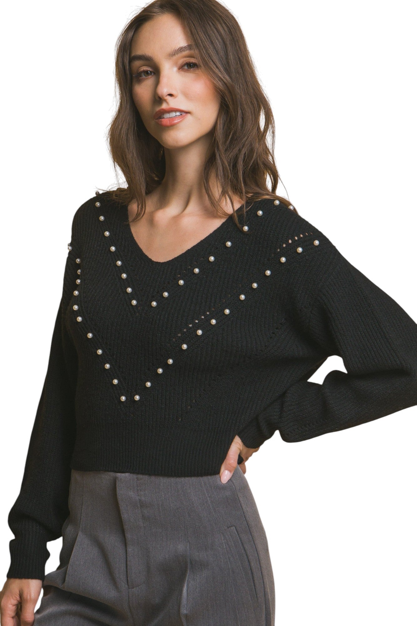 Pearl details sweater