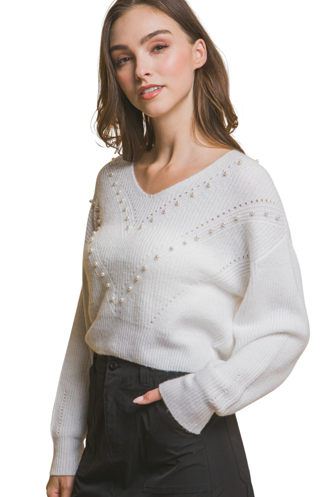 Pearl details sweater