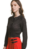 Short collard sweater