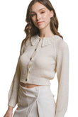 Short collard sweater