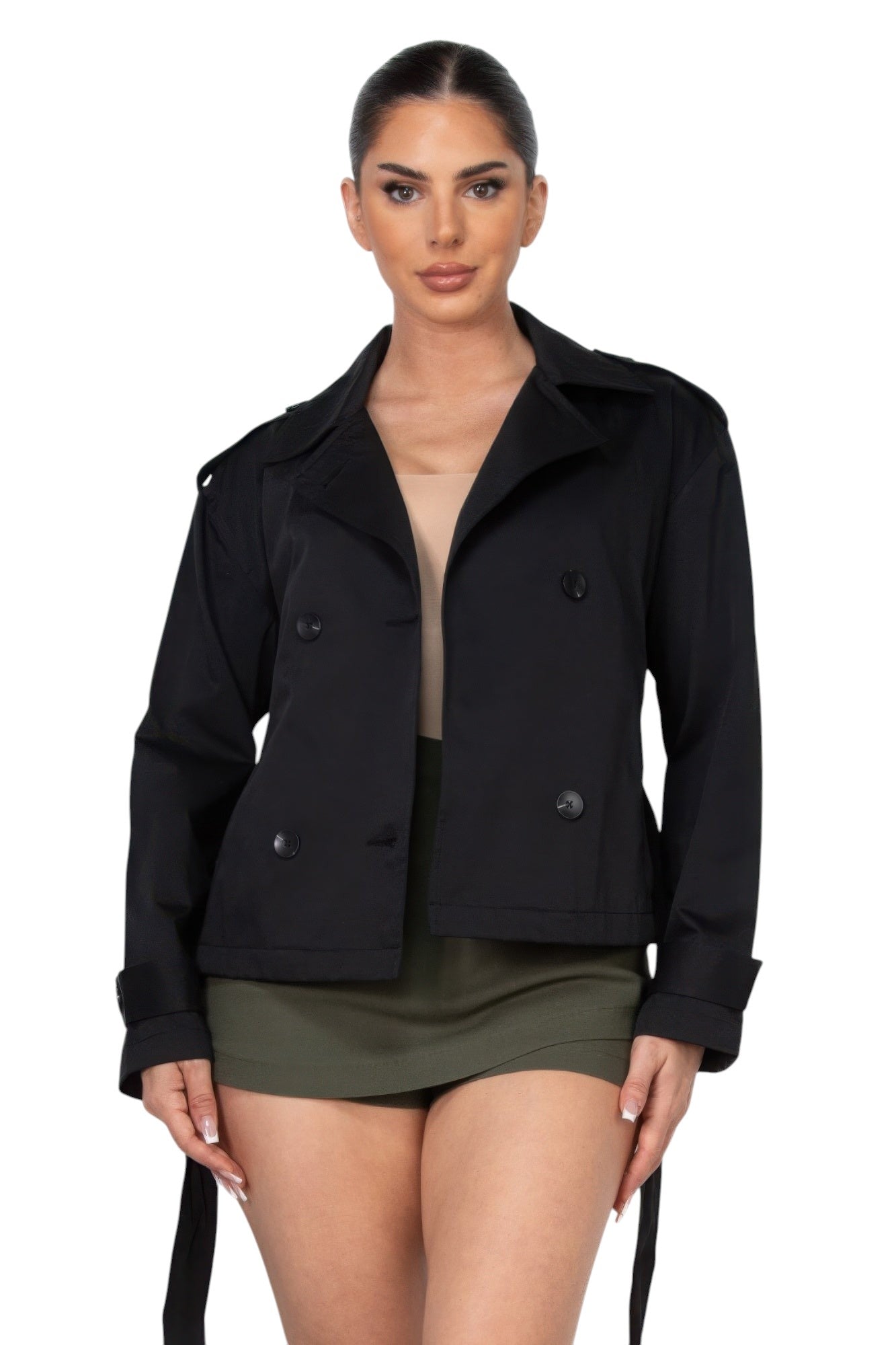 Double-breasted Waist-tie Trench Coat