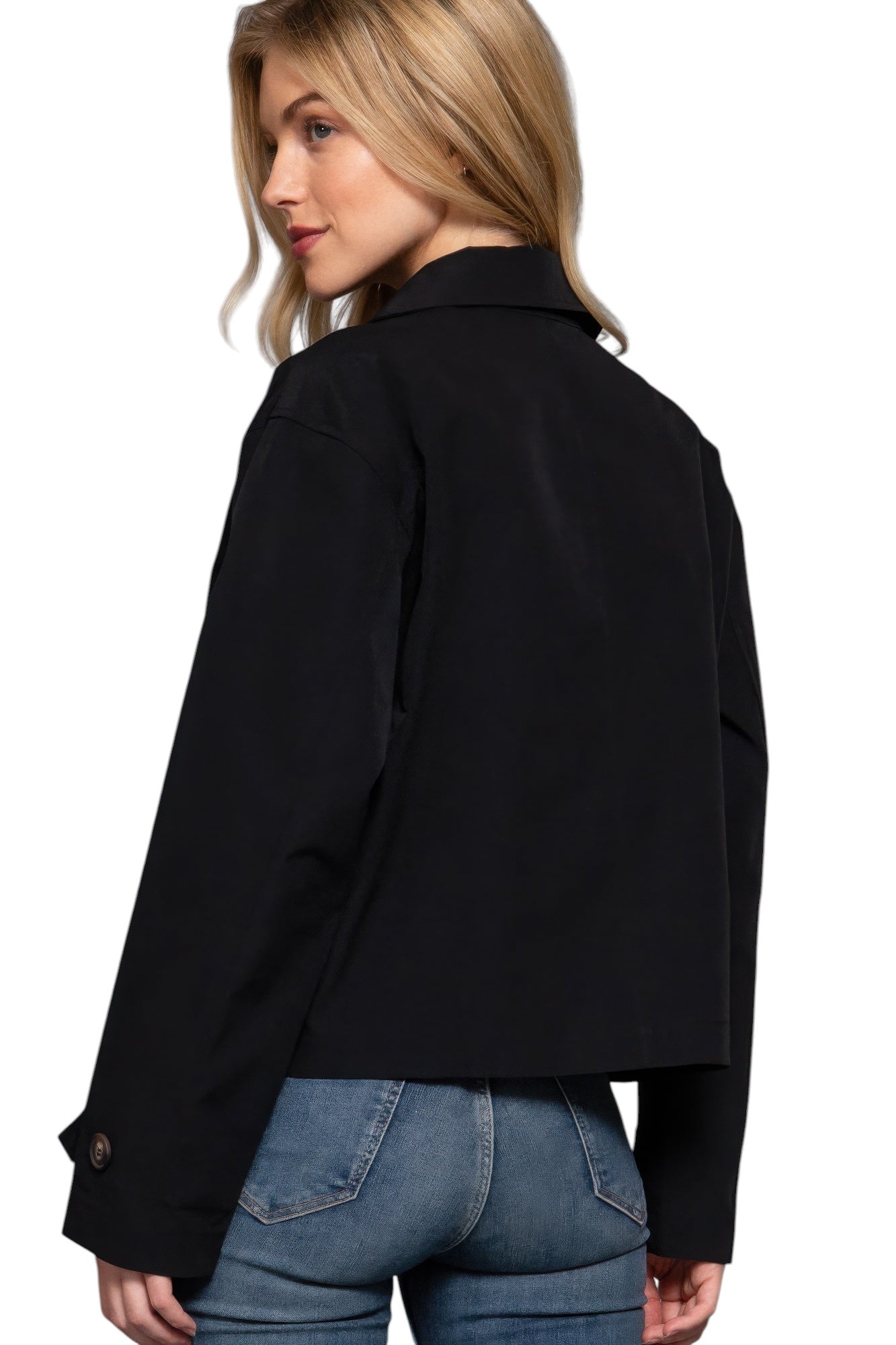 Double Breasted Short Trench Jacket