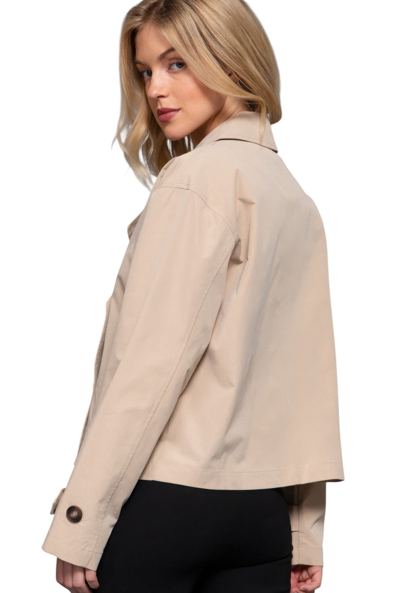 Double Breasted Short Trench Jacket