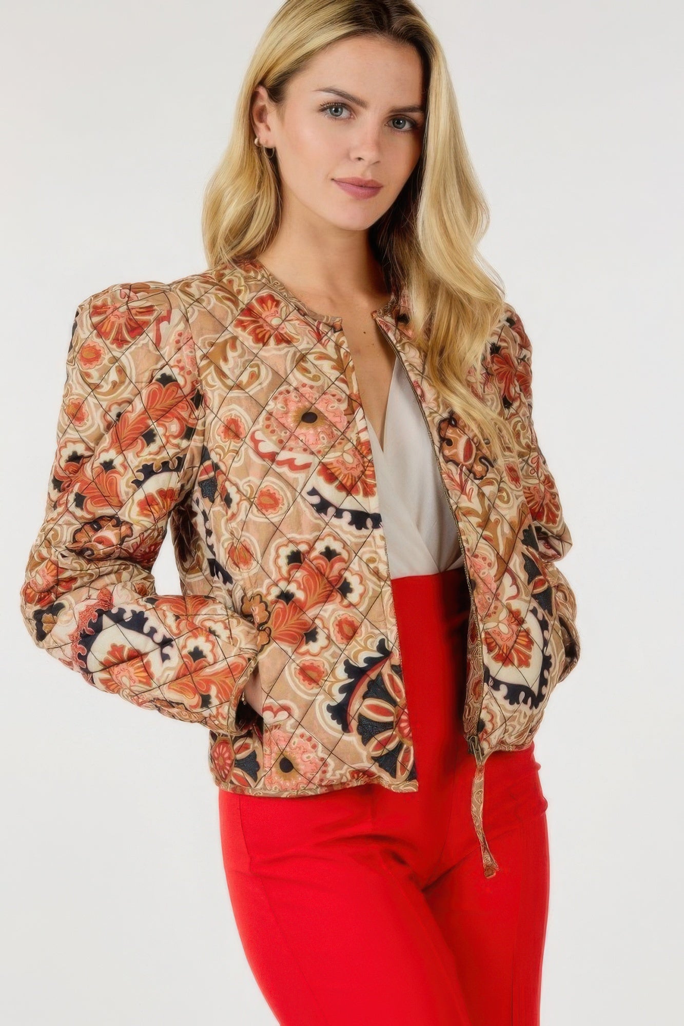 Zip Up Multi-print Jacket