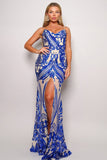 Spaghetti Strap Art Deco Sequins Maxi Dress