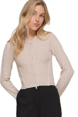2-way zip closure sweater hoodie cardigan