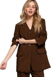 Long slv front button closure blazer