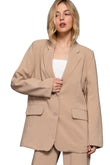 Long slv front button closure blazer