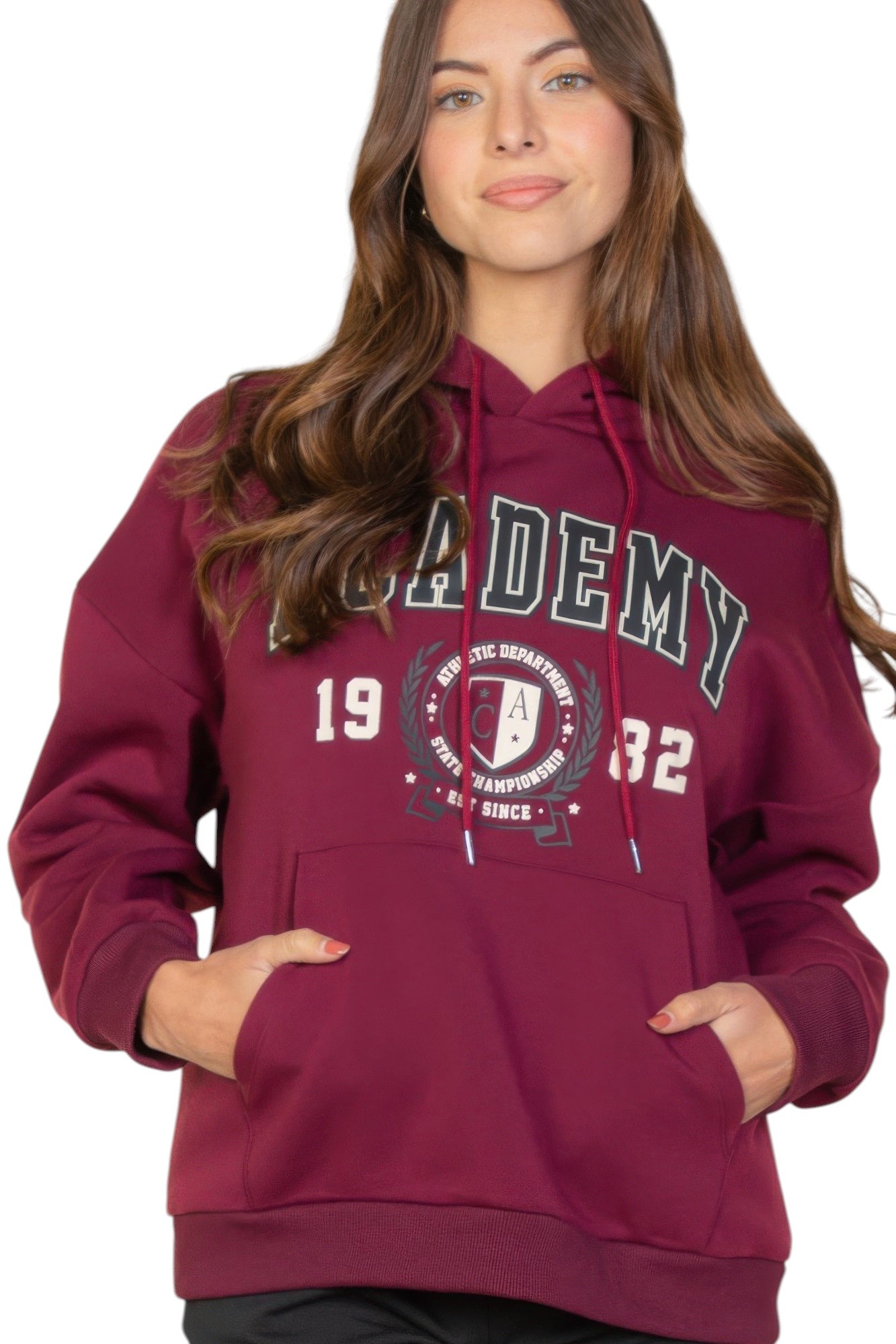 Graphic Kangaroo Pocket Drawstring Hoodie