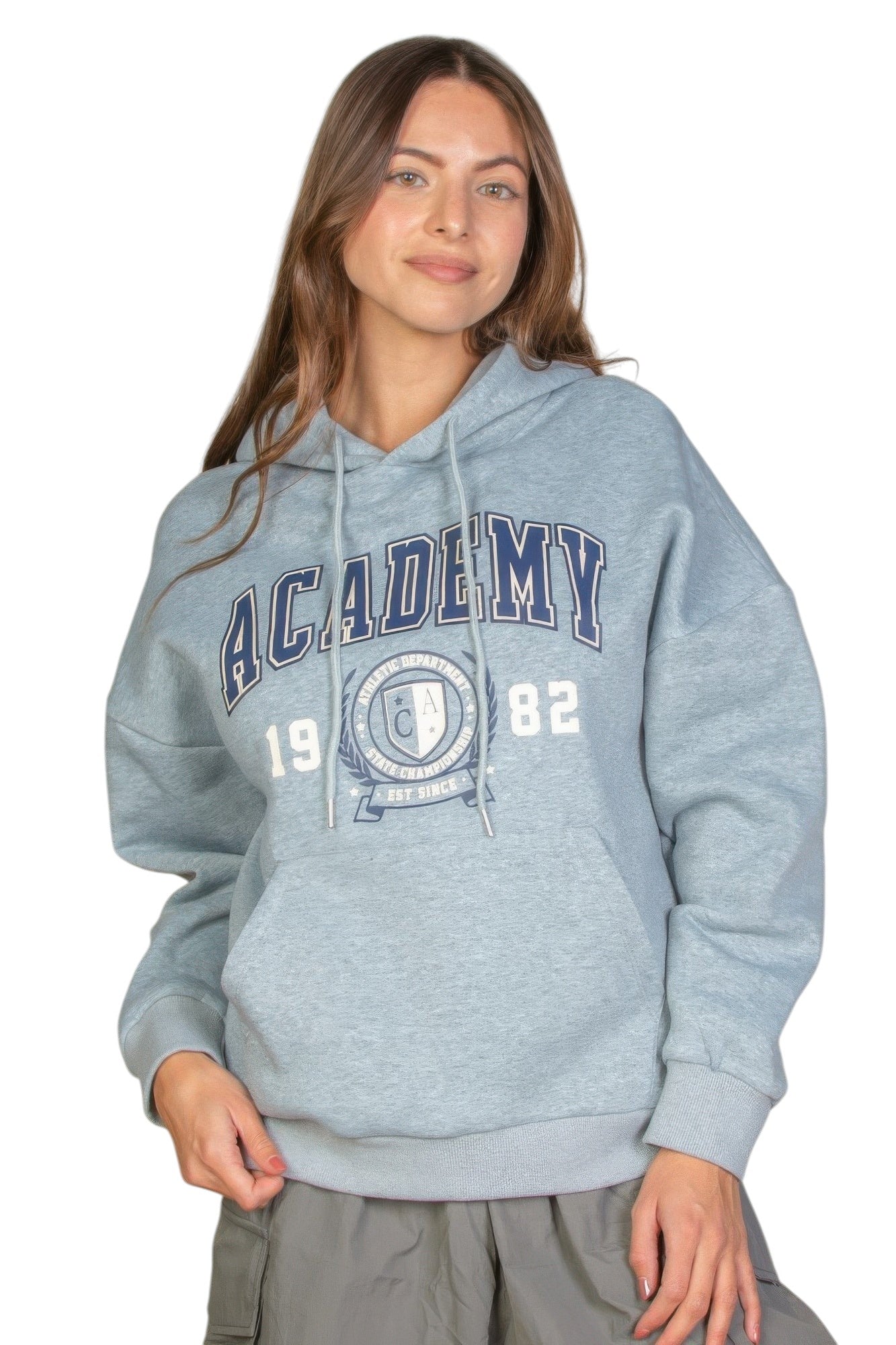 Graphic Kangaroo Pocket Drawstring Hoodie