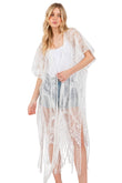 Elegant Lace Fringe Cover Up Kimono