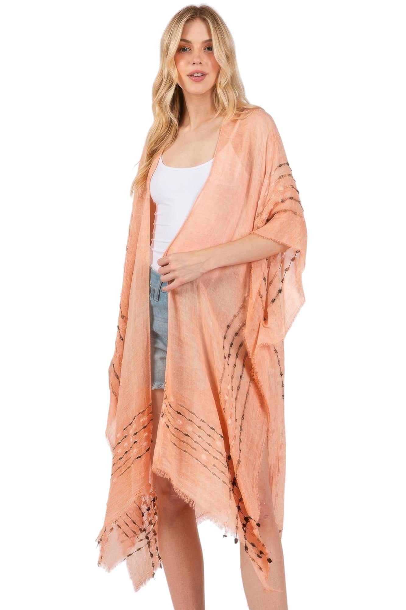 Colored Stitch Kimono