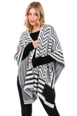 Fuzzy Chevron Pattern Ruana