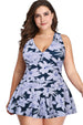 Navy White Flower