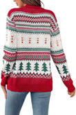Christmas Print Knit Button Down Loose Cardigan